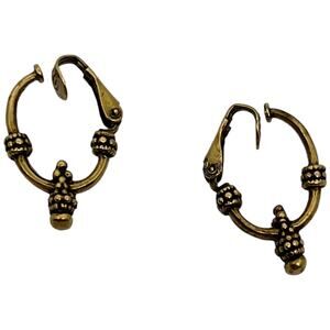 Vintage Gold Tone Hoop Clip-On Earrings Classic 1980s Minimalist Jewelry